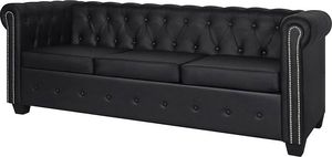 Elior 3-osobowa czarna sofa w stylu Chesterfield - Charlotte 3Q 1