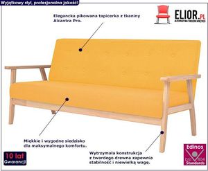 Elior 3-osobowa żółta sofa retro - Vita 3X 2