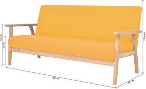 Elior 3-osobowa żółta sofa retro - Vita 3X 6