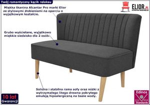 Elior Romantyczna sofa Shelly - grafitowa 2