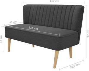 Elior Romantyczna sofa Shelly - grafitowa 3