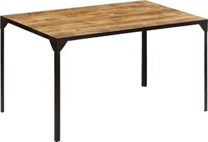 Elior Stół w stylu industrialnym ze stali i drewna Kartes 2X brązowy 1