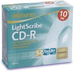 Memorex CD-R/10/Slim 700MB 52x LightScribe 1