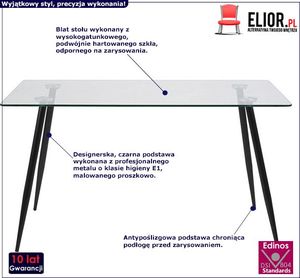 Elior Szklany stół Ramis 80x140 cm - czarny 1