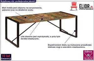 Elior Wielokolorowy stół 100x220 - Veriz 6X 2