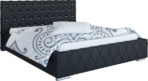 Elior Pikowane łóżko z zagłówkiem 160x200 - Loban 2X + materac lateksowy Contrix Rubber SX 1