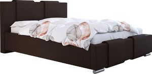 Elior Tapicerowane pojedyncze łóżko 90x200 - Lamar 2X + materac piankowy Contrix Visco Premium 1