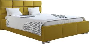Elior Tapicerowane pojedyncze łóżko 90x200 - Campino 2X + materac lateksowy Contrix Rubber SX 1