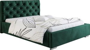 Elior Pojedyncze łóżko pikowane 90x200 - Loran 2X + materac piankowy Contrix Visco Premium 1