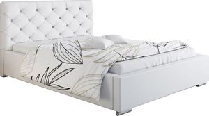 Elior Tapicerowane łóżko z zagłówkiem 120x200 - Loran 3X + materac piankowy Contrix Visco Premium 1