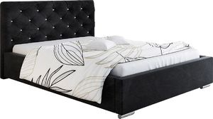 Elior Podwójne łóżko tapicerowane 140x200 - Loran 2X + materac piankowy Contrix Visco Premium 1