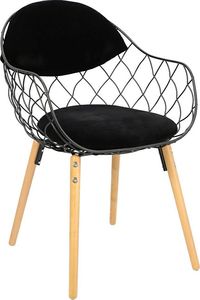 Elior Druciane krzesło Palmi - czarne + naturalne 1
