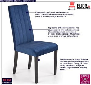Elior Pikowane krzesło do salonu Iston 2X - granatowe 2