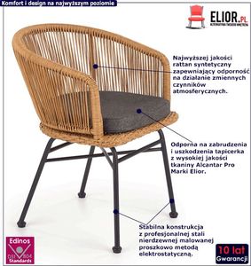 Elior Krzesło ogrodowe z rattanu Valeria 2