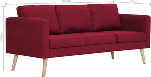 Elior Trzyosobowa kanapa w kolorze czerwonego wina - Lavinia 3X 7