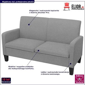 Elior Stylowa kanapa Triniti 2Q - jasnoszara 5