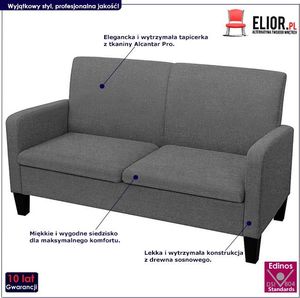 Elior Stylowa kanapa Triniti 2Q - ciemnoszara 5