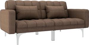 Elior Rozkładana brązowa kanapa z poduszkami - Harris 1