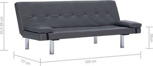 Elior Nowoczesna kanapa Simona z rozkładanym oparciem - brązowa 9