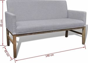 Elior Elegancka ławka tapicerowana Armis jasnoszara 3