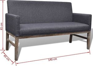 Elior Elegancka ławka tapicerowana Armis ciemnoszara 4