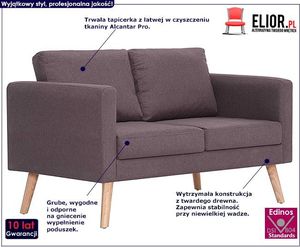 Elior Dwuosobowa kanapa w kolorze taupe - Lavinia 2X 2
