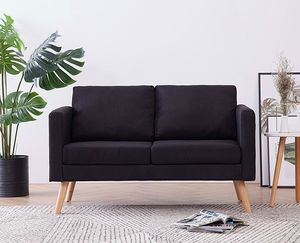 Elior Dwuosobowa czarna kanapa - Lavinia 2X 3