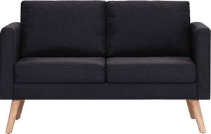 Elior Dwuosobowa czarna kanapa - Lavinia 2X 4