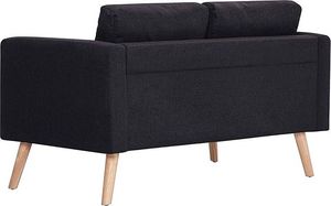 Elior Dwuosobowa czarna kanapa - Lavinia 2X 6