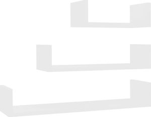 Elior Zestaw białych półek ściennych - Baffic 3X 1