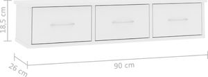 Elior Półka ścienna z szufladami Toss 3X - biała 8