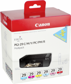 Tusz Canon PGI29 MBK/PBK/DGY/GY/LGY/CO Multi Pack (4868B018) 1