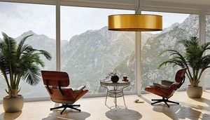 Lampa wisząca Lumes Złota lampa wisząca z okrągłym abażurem 100 cm - EX326-Portona 2