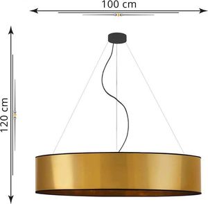 Lampa wisząca Lumes Złota lampa wisząca z okrągłym abażurem 100 cm - EX326-Portona 4