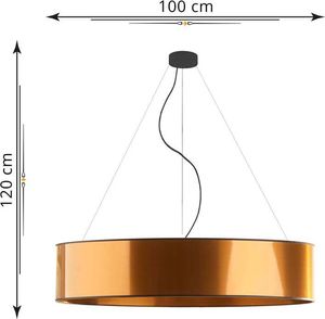 Lampa wisząca Lumes Miedziana lampa wisząca z dużym abażurem 100 cm - EX326-Portona 4