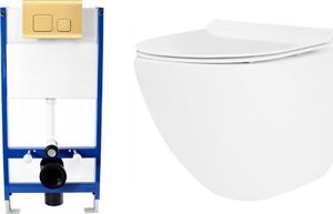 Zestaw podtynkowy Rea Zestaw misa WC Carlo Tornado bezrantowa stojąca deska Duroplast + stelaż podtynkowy 1