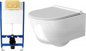 Zestaw podtynkowy Rea Zestaw misa WC Porter bezrantowa podwieszana deska ABS + stelaż podtynkowy 1