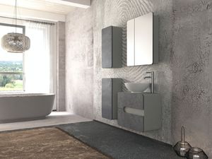 4Stol Szafka pod umywalkę nablatową Loft 60 beton/szary mat wisząca 5