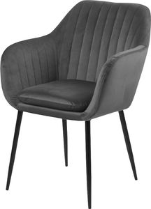 Selsey Krzesło tapicerowane Elidi szare ciemne na metalowych nogach 1