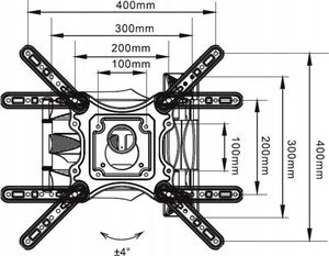 North Bayou Uchwyt Wieszak TV Obrotowy Telewizor 32-55 Uchylny 13