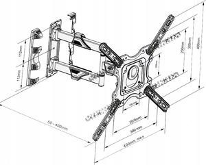 North Bayou Uchwyt Wieszak TV Obrotowy Telewizor 32-55 Uchylny 6