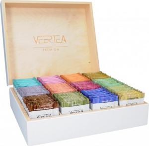 VEERTEA PREMIUM Zestaw skrzynka 180kopert - biel + karton prezentowy 2