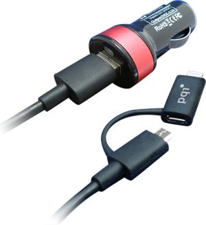 Ładowarka PQI Lightning, + przewód USB-lightning MFI, czarna (6PCM-008R0015A) 1