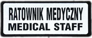 Polska Firma Emblemat RATOWNIK MEDYCZNY MEDICAL STAFF odblaskowy na rzepie 13 x 5 cm NOWY 1