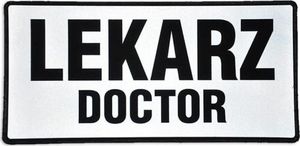Polska Firma Emblemat LEKARZ DOCTOR odblaskowy na rzepie 31 x 15 cm NOWY 1