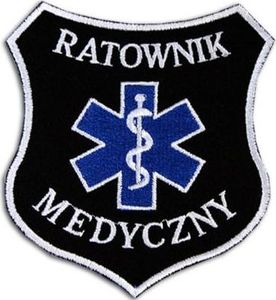Polska Firma Emblemat RATOWNIK MEDYCZNY tarcza czarna 1
