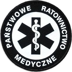 Polska Firma Emblemat odblaskowy PAŃSTWOWE RATOWNICTWO MEDYCZNE na rzepie 8,5 cm 1