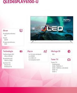 Telewizor AllView QLED65PLAY6100-U QLED 65'' 4K Ultra HD Android 5