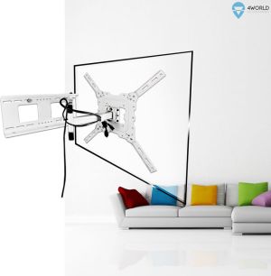 4World 4World | Uchwyt ścienny | Rozmiar ekranu : 32-50" | VESA 100x100/200x100/ 200x200/400X400 | Maksymalne obciążenie : 40 kg | Kolor : biały | Waga : 4,8kg | Szerokość : 42cm - 10096 5