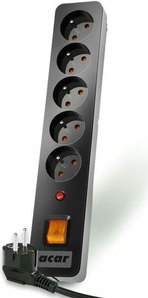 Listwa zasilająca Acar X5 przeciwprzepięciowa 5 gniazd 3 m czarna (W0180) 3